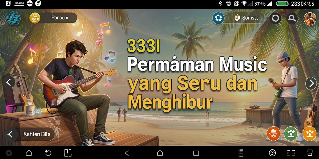 Screenshot 333I menampilkan pemain menikmati tantangan musik.