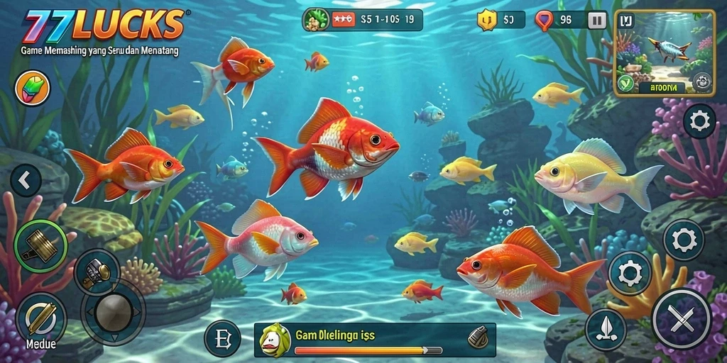 Tampilan gameplay memancing yang menakjubkan di 77LUCKS.