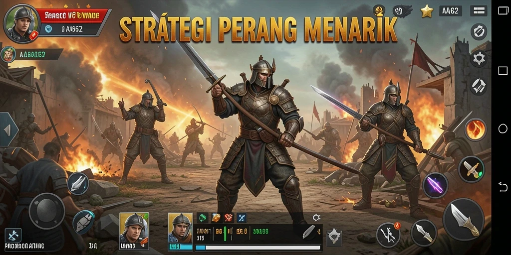Tampilan gameplay AA62 dengan strategi mendalam dan pertempuran intens.