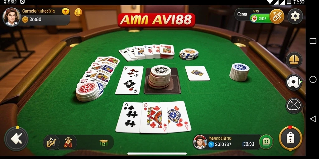 Tampilan gameplay seru Gaple dalam AMAVI88 yang menarik.