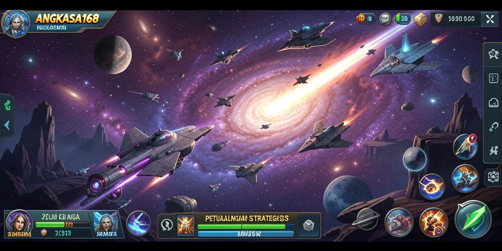 Screenshot gameplay ANGKASA168 dengan visual luar angkasa yang menawan.