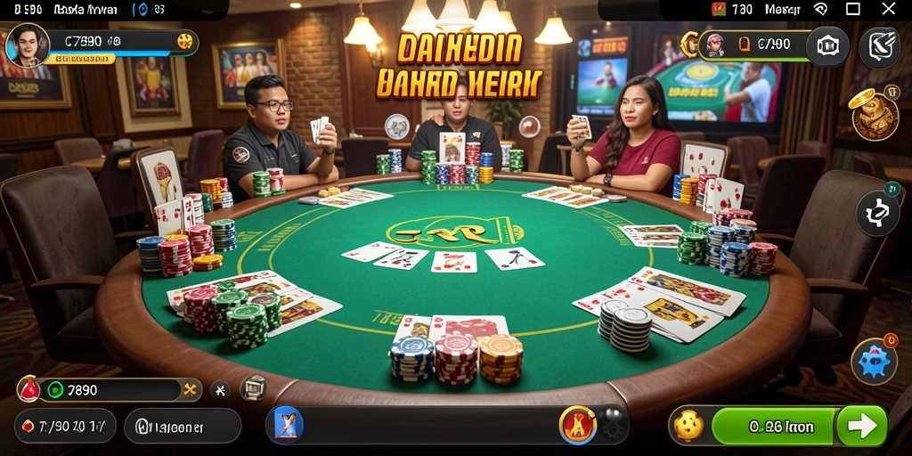 Screenshot gameplay seru di C7890 dengan tampilan permainan Poker yang menarik.