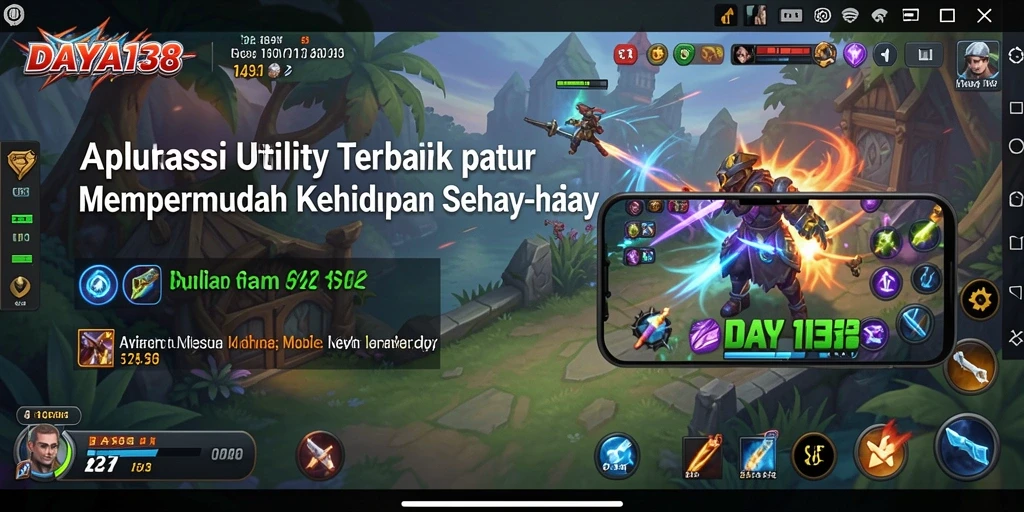 Tampilan menarik dan fungsional dari aplikasi Utility DAYA138.