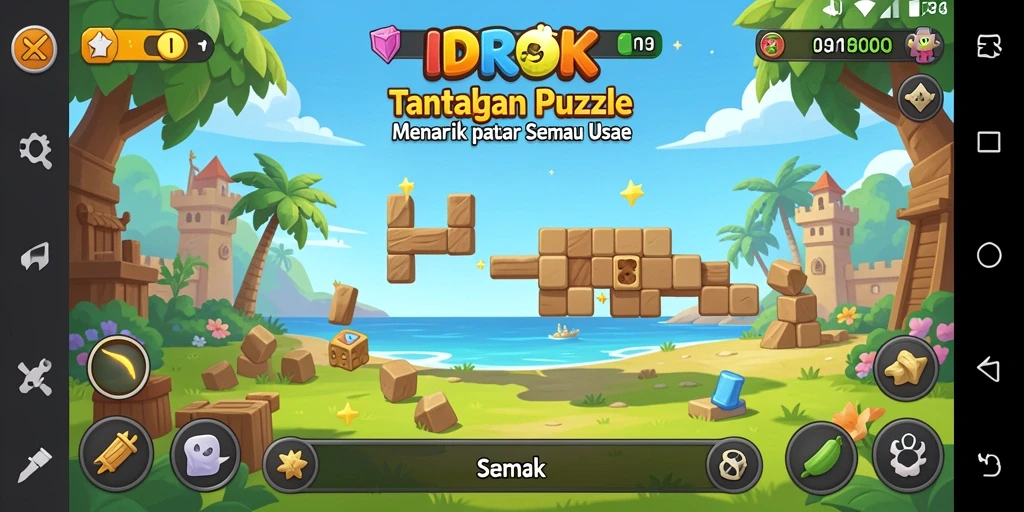 Tampilan gameplay <strong>IDROK</strong> dengan berbagai level puzzle yang menantang.