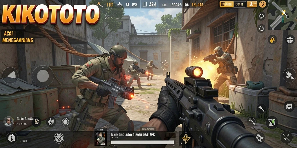 Gameplay KIKOTOTO dengan aksi menegangkan di medan perang.
