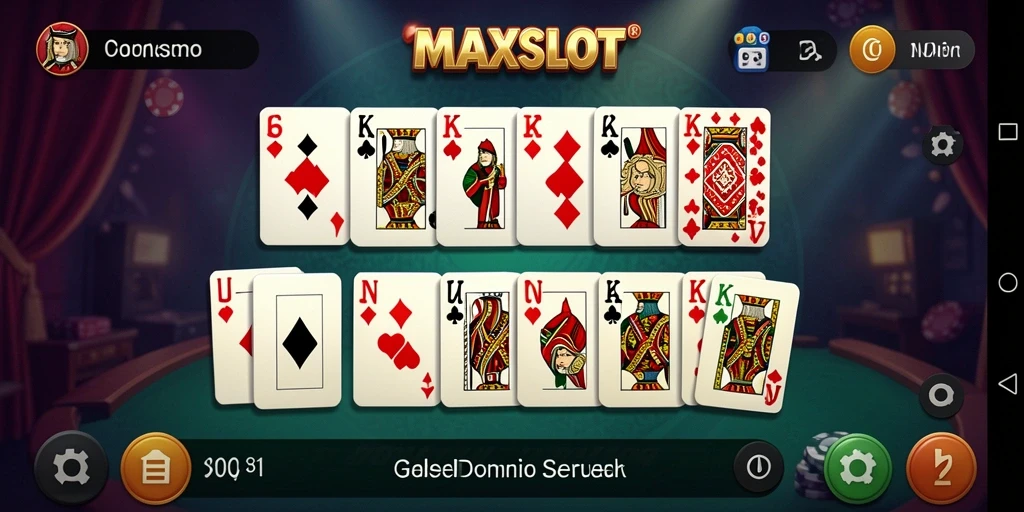Screenshot gameplay Domino MAXSLOT yang menarik dan seru.