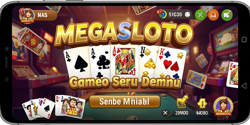 Tampilan gameplay MEGASLOTO yang membuat permainan Domino semakin menarik.