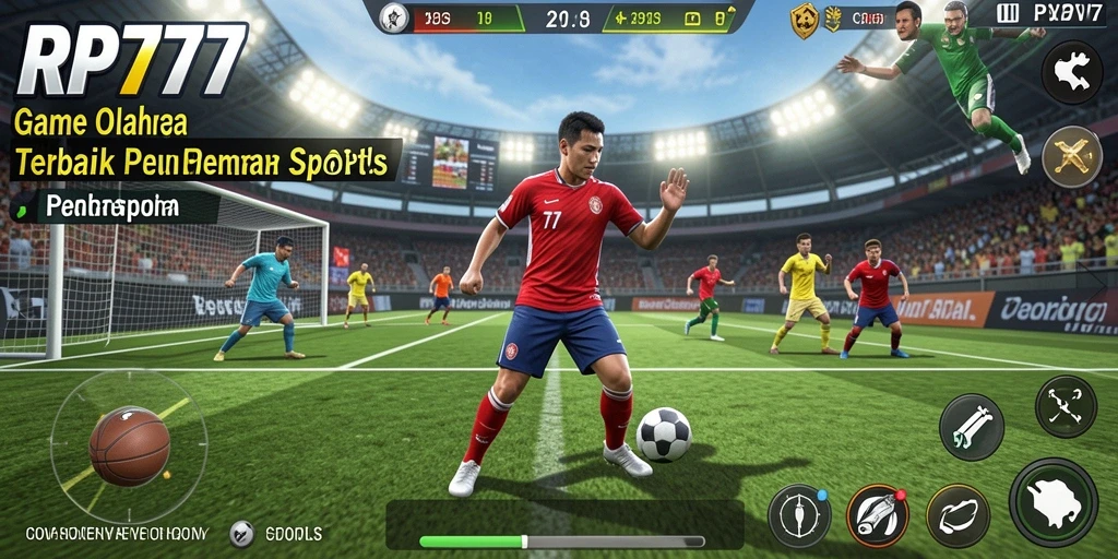 Screenshot utama RP777 menampilkan gameplay seru dalam pertandingan olahraga.