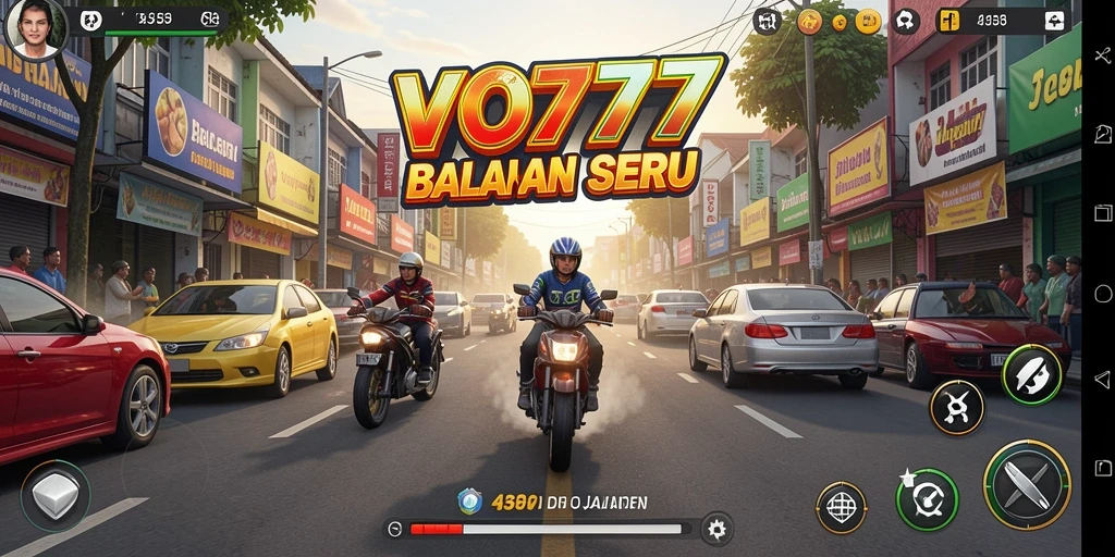 Tampilan gameplay balapan yang mendebarkan di VO777.